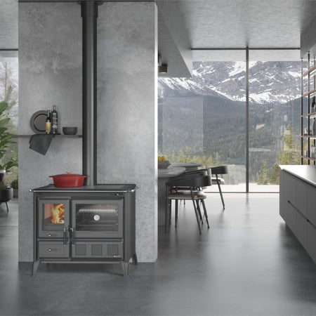 La Nordica Holzherd GARDENIA XXL STEEL Ambientebild | Klimaworld.com