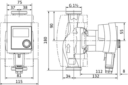 WILO Stratos PICO 25 1-4 180mm