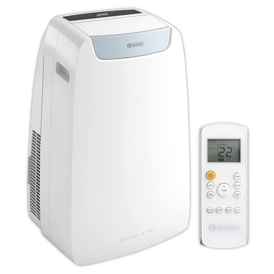 OLIMPIA SPLENDID mobile Klimaanlage DOLCECLIMA AIR PRO A++, Abbildung mit Fernbedienung | klimaworld.com