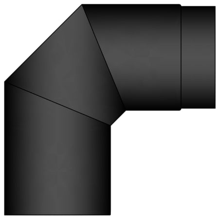 TermaTech | Bogen 90° | Ø 150 | 245×245 mm | Schwarz emailliert