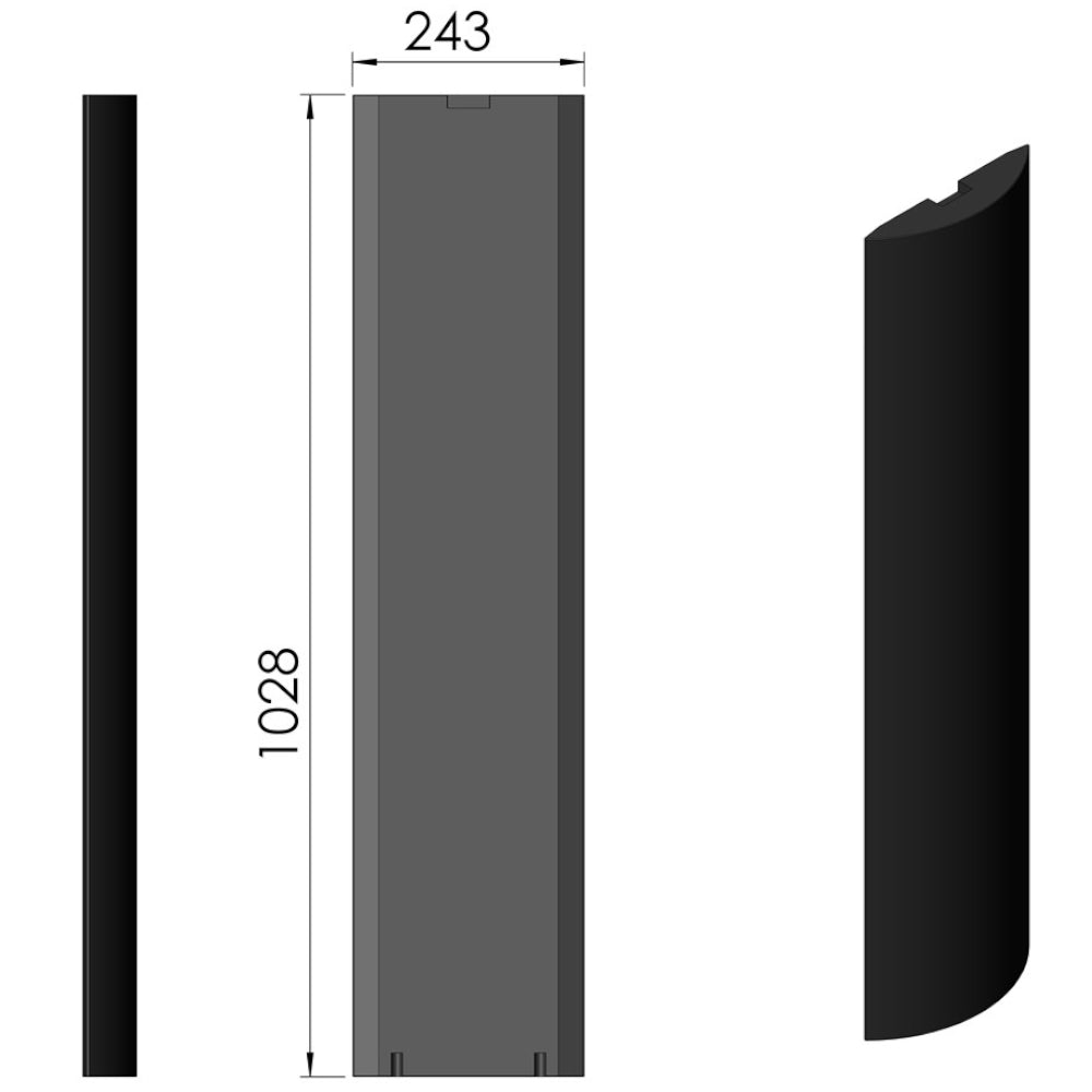 TermaTech | Specksteinseite für Kaminöfen TT21RS/TT22HS | Schwarz