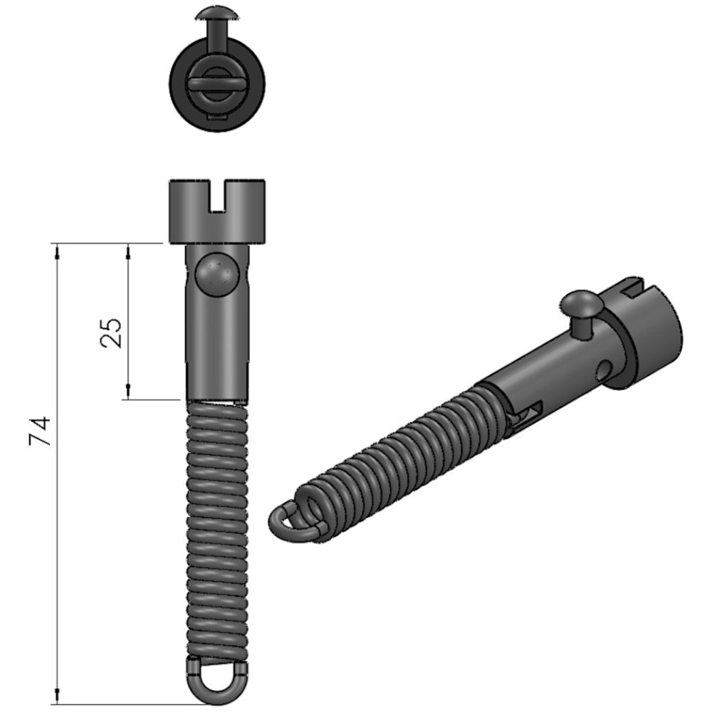 TermaTech | Feder + Stift für Kaminofen TT10 | Bauart 1