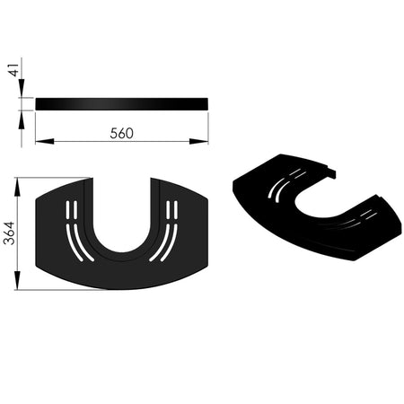 TermaTech | Guss-Topplatte für Kaminöfen TT80/TT80S | Schwarz