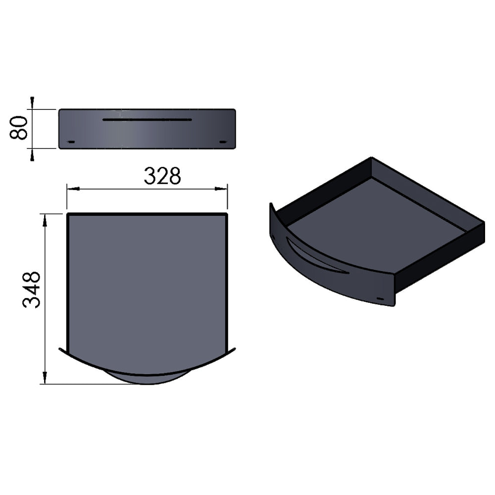 TermaTech | Ascheschublade für Kaminofen TT10 | schwarz