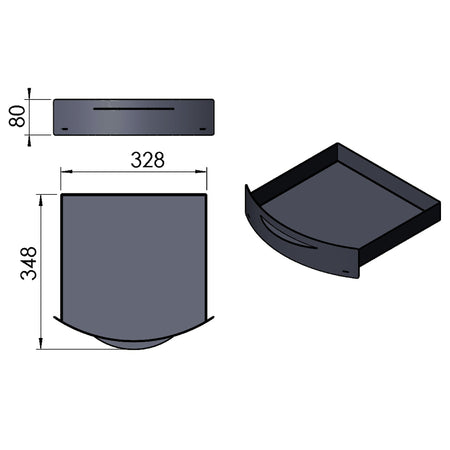 TermaTech | Ascheschublade für Kaminofen TT10 | schwarz