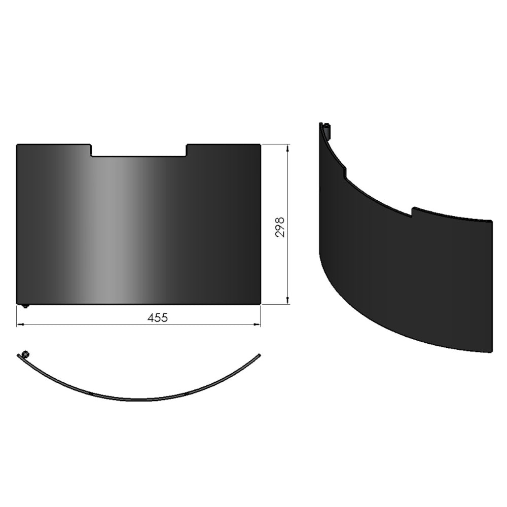 TermaTech | Holzfachtür für Kaminofen TT10 | schwarz