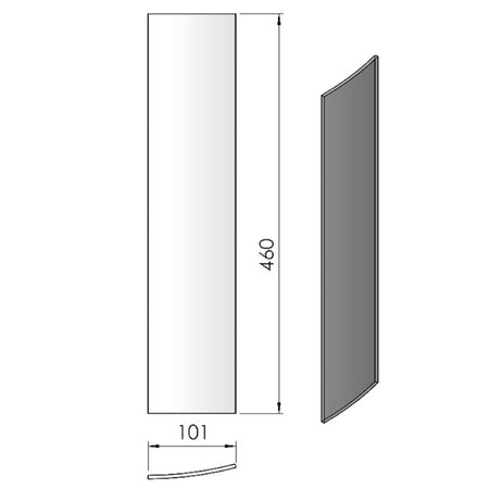 TermaTech | Seitenglas für Kaminofen TT10G | gebogen