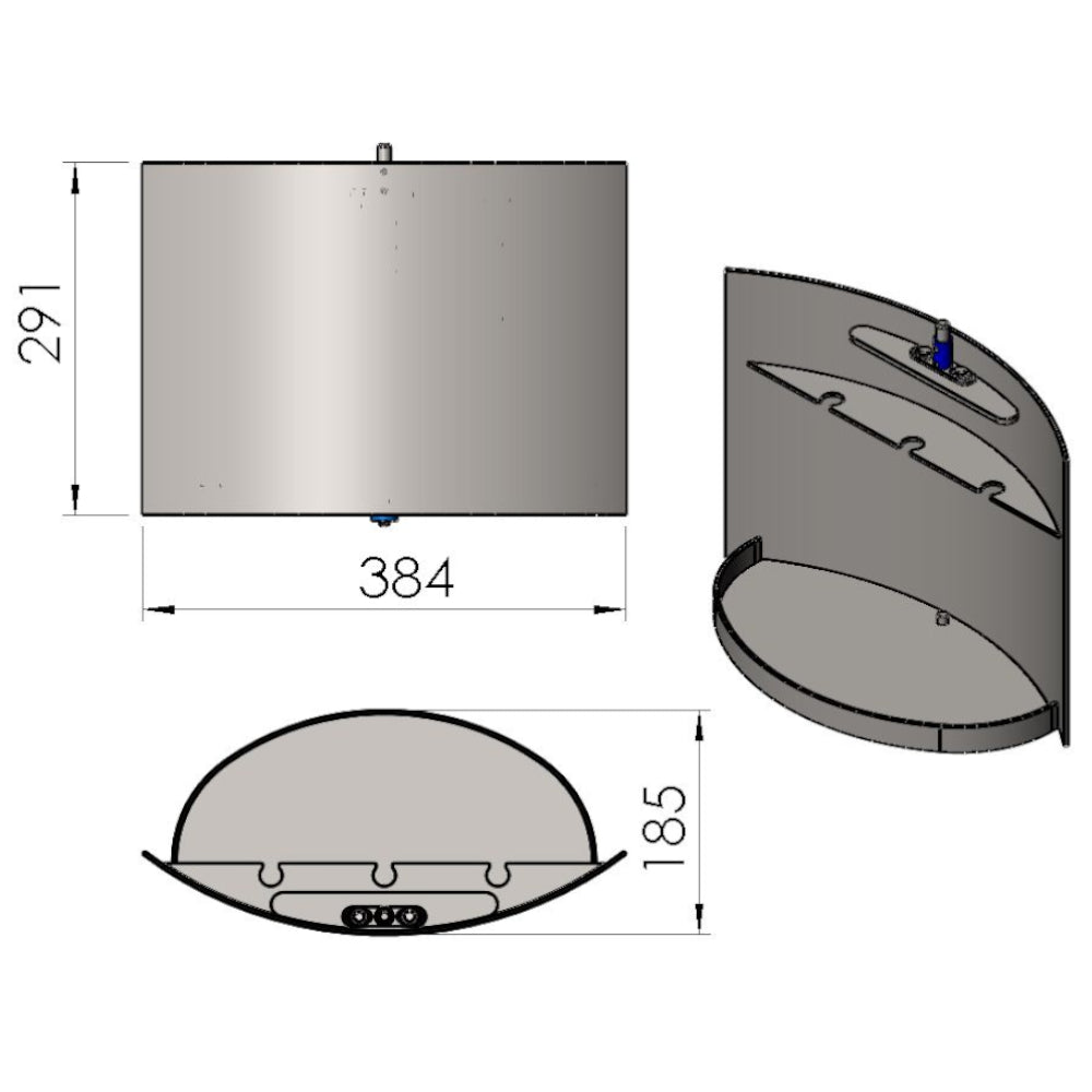 TermaTech | Holzfachtür für Kaminöfen TT20/TT20R | Dunkelgrau
