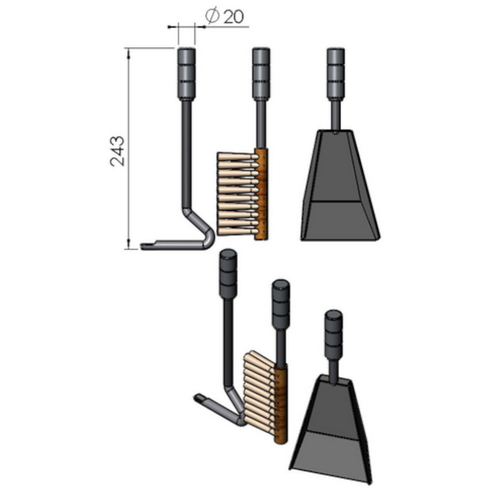 TermaTech | Kaminbesteck für Kaminöfen TT20/TT21/TT23/TT30
