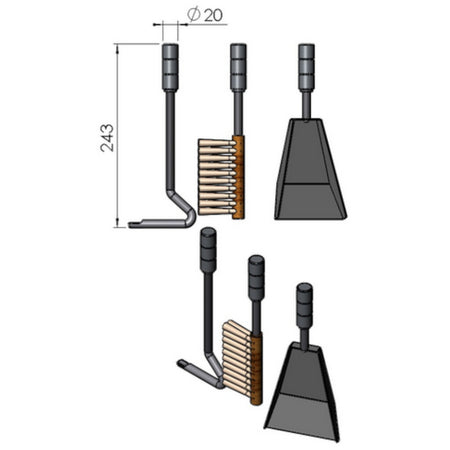 TermaTech | Kaminbesteck für Kaminöfen TT20/TT21/TT23/TT30