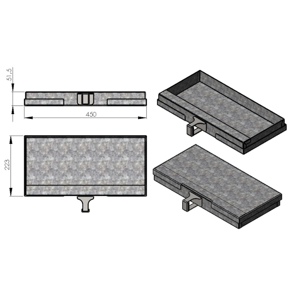 TermaTech | Ascheschublade für Kaminofen TT22 | unlackiert