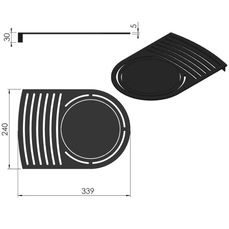 TermaTech | Stahl-Toprost für Kaminofen TT22S | Schwarz