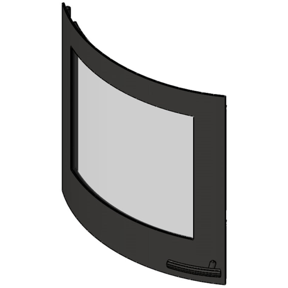 TermaTech | Tür komplett für Kaminofen TT22 | Schwarz