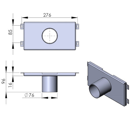 TermaTech | Frischluftstutzen nach unten für Kaminofen TT60 | Ø 80 
