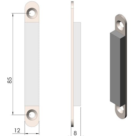 TermaTech | 2 × Tür-Magnet für Kaminöfen TT21/TT23/TT60 | Schwarz