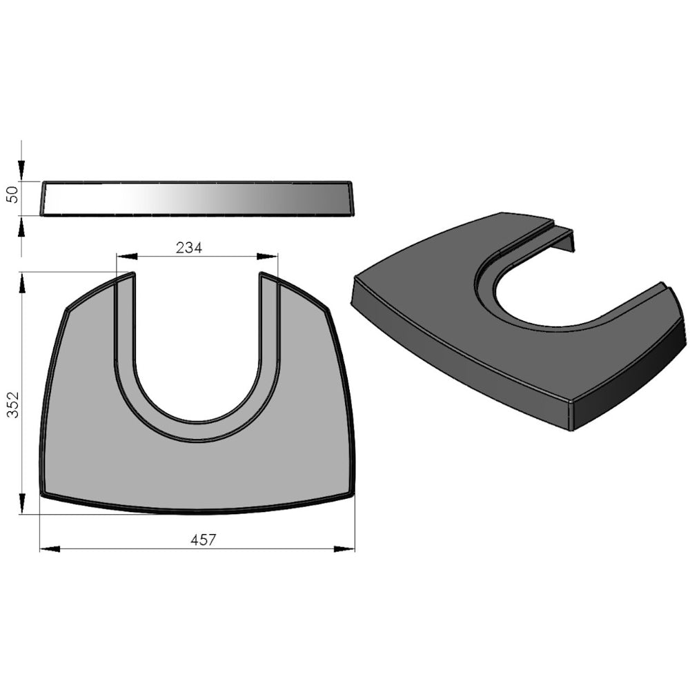 TermaTech | Guss-Topplatte für Kaminöfen TT30/TT30G | Grau