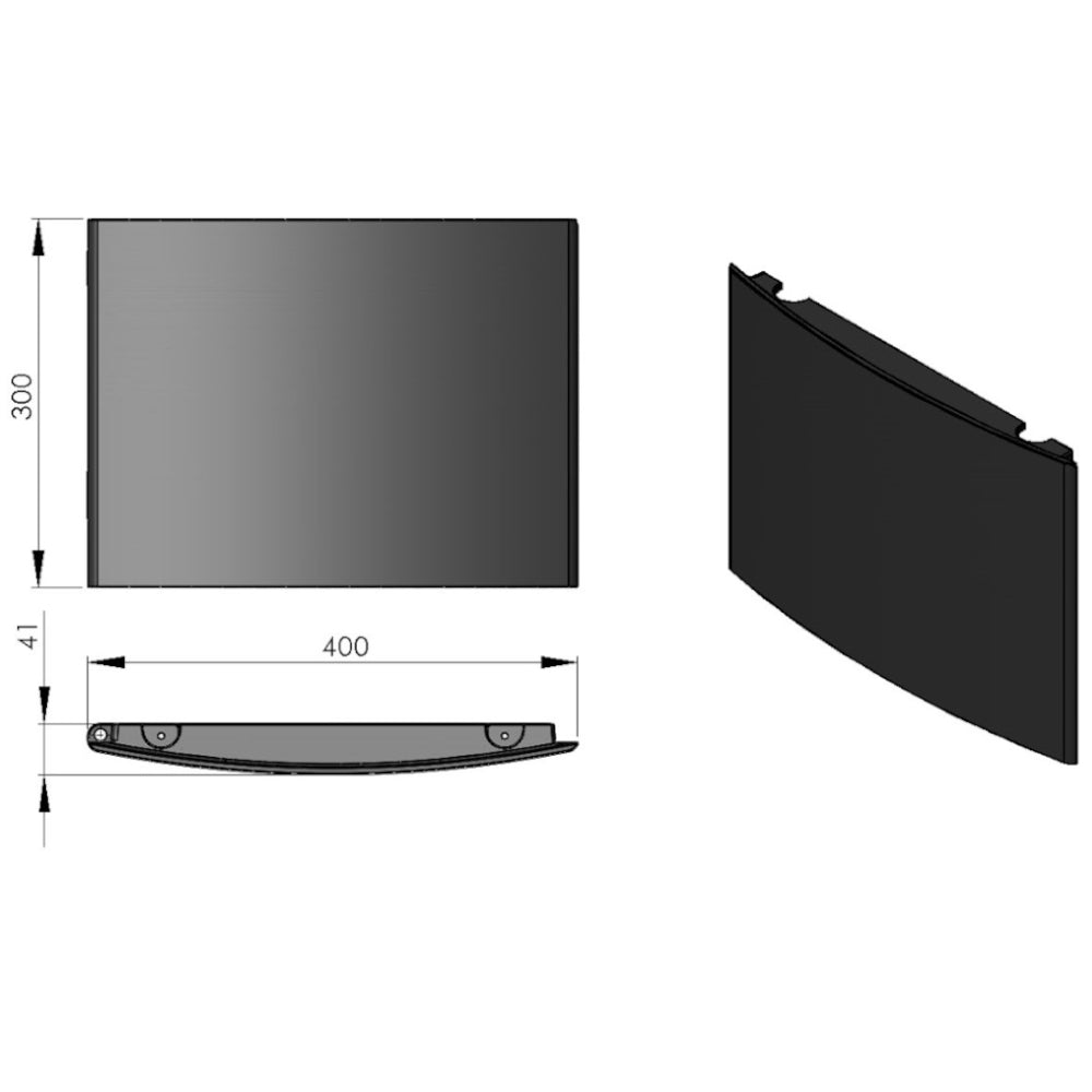 TermaTech | Holzfachtür für Kaminofen TT30 | Schwarz