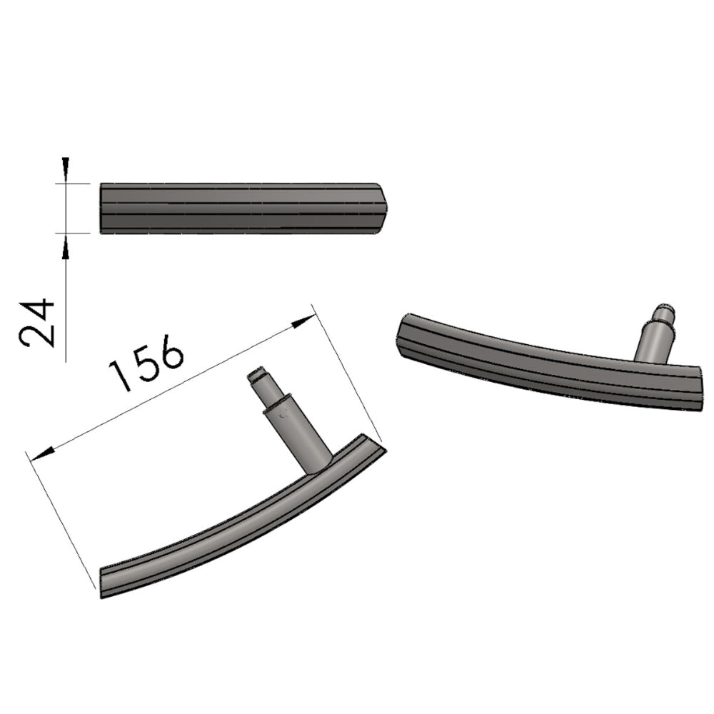 TermaTech | Set aus Griff + Schrauben für Kaminöfen TT20/TT22