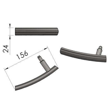 TermaTech | Set aus Griff + Schrauben für Kaminöfen TT20/TT22