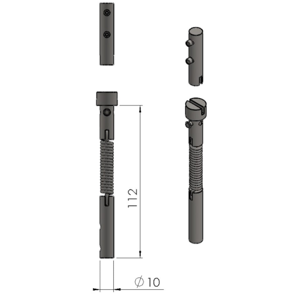 TermaTech | Scharnierset mit B1 Feder für Kaminöfen TT20/TT21/TT22/TT23