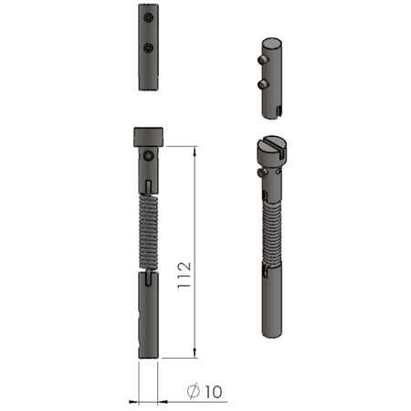 TermaTech | Scharnierset mit B1 Feder für Kaminöfen TT20/TT21/TT22/TT23
