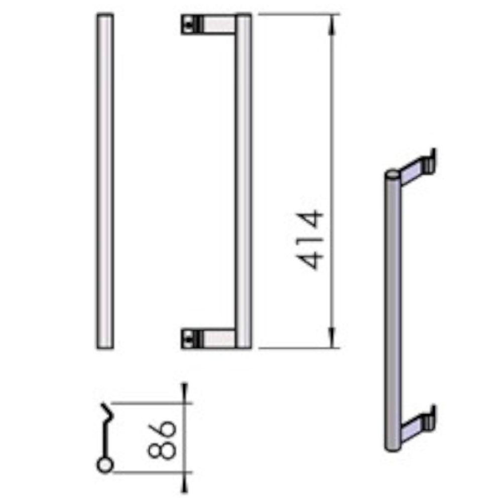 TermaTech | Griff + Schraubenset für Kaminöfen TT21/TT23 | Edelstahl