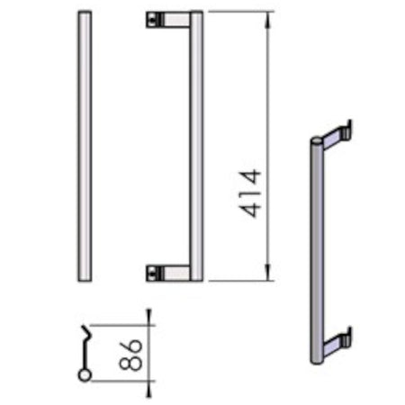 TermaTech | Griff + Schraubenset für Kaminöfen TT21/TT23 | Edelstahl