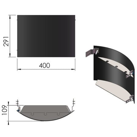TermaTech | Holzfachtür für Kaminöfen TT21R/TT21RS | Schwarz