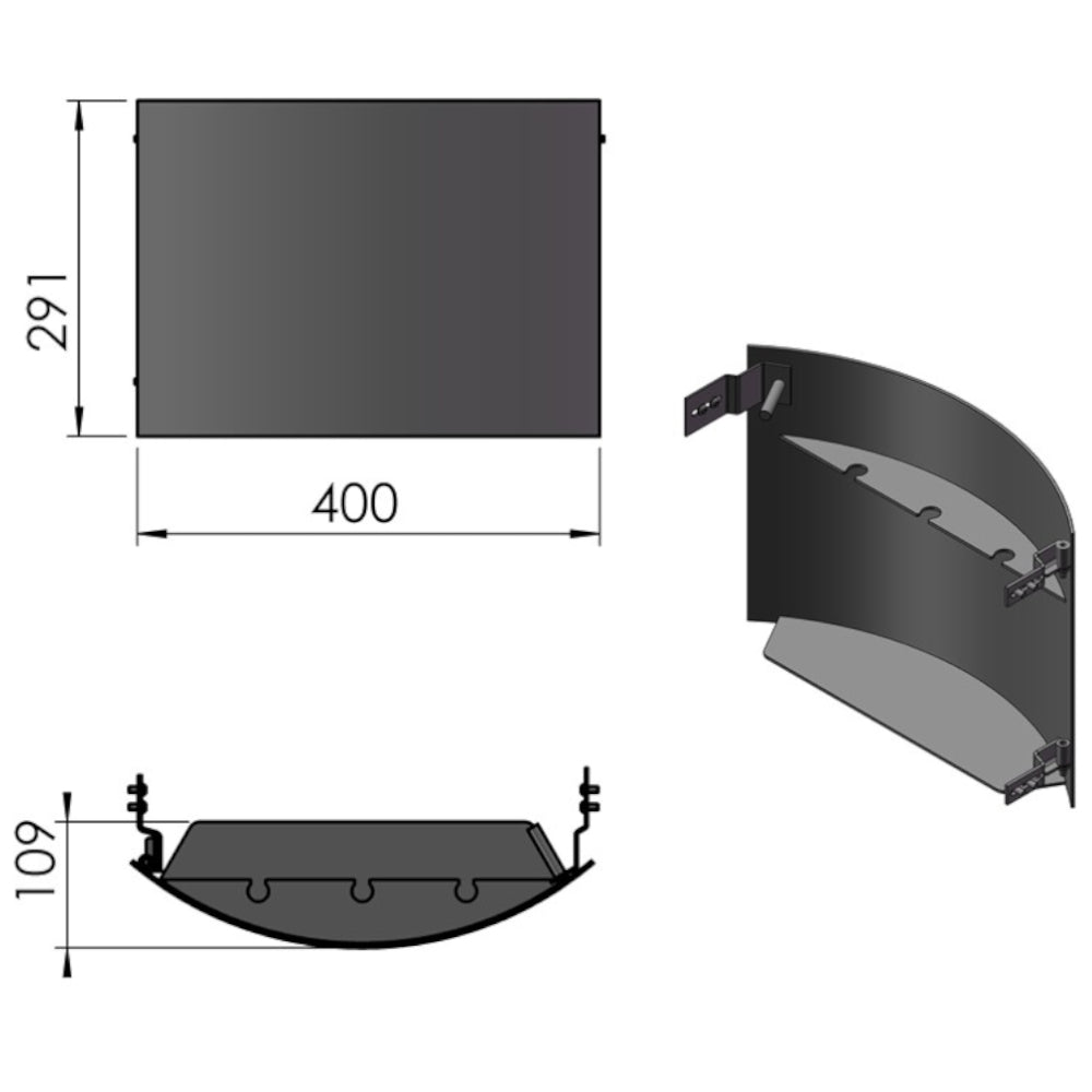 TermaTech | Holzfachtür für Kaminöfen TT21R/TT21RS | Grau