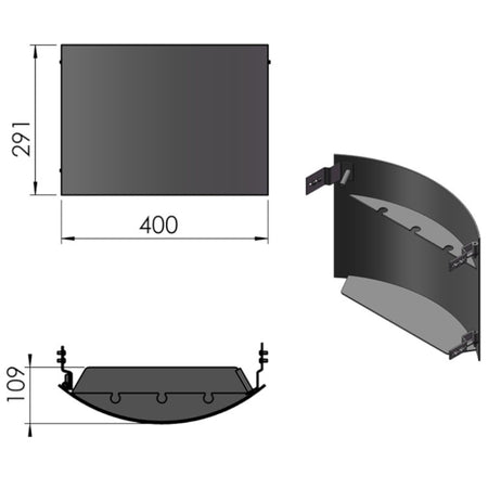 TermaTech | Holzfachtür für Kaminöfen TT21R/TT21RS | Grau