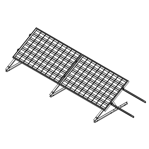 Flachdachaufständerung für Photovoltaikmodule | Aluminium