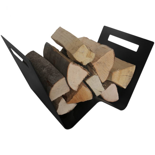 Kratki Kaminholzständer / Holzhalter innen | W-Form | schwarz | KOSZ/W