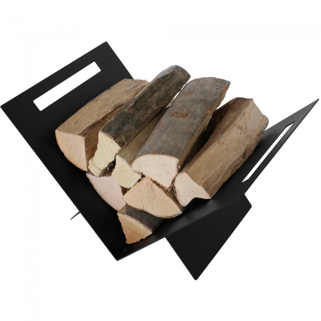 Kratki Kaminholzständer / Holzhalter innen | X-Form | schwarz | KOSZ/X