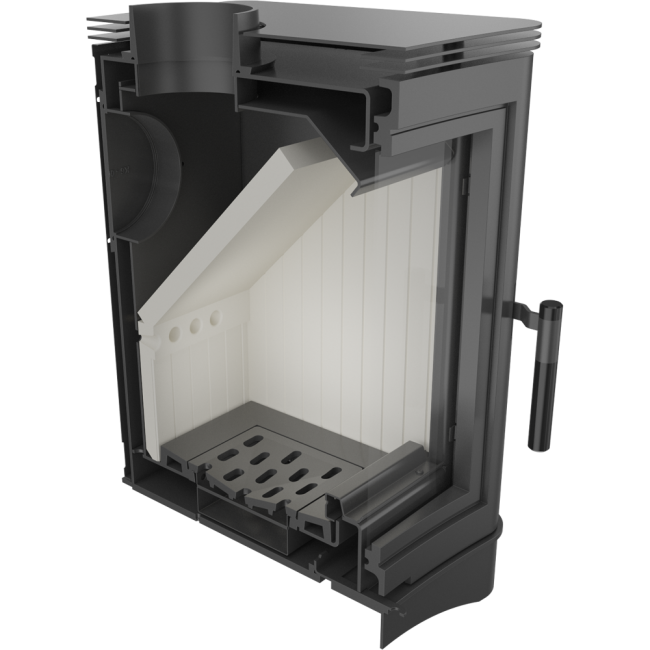 Kratki Kaminöfen Koza K5 S | gerade Scheibe | 7 kW | KOZA/K5/S - Ansicht Querschnitt