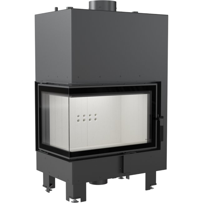 Kratki wasserführender Kamineinsatz MBM PW 10 | 12 kW | Ecke links ➔ www.klimaworld.com
