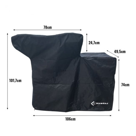 Kratki Schutzhülle Feuerschale Quadrum H | schwarz mit Kratki Logo weiß