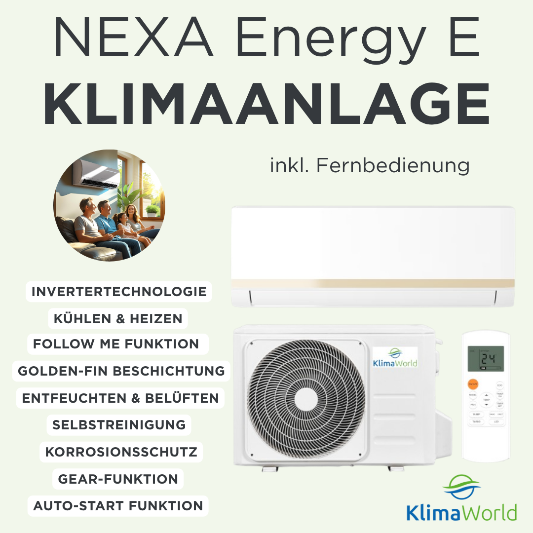Split Klimaanlage NEXA Energy E - Funktionen Werbebanner | klimaworld.com