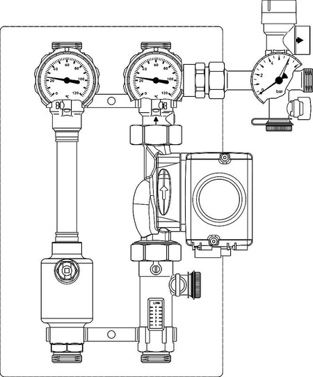 Oventrop Station „Regusol LH-130“ mit Wilo Stratos Tec ST 25/1-7 PWM, 2-15 l/min