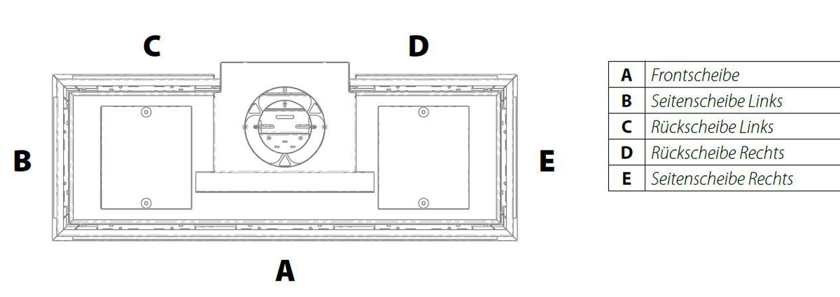 Gaskamin Wanders DANTA 1400 Scheibe