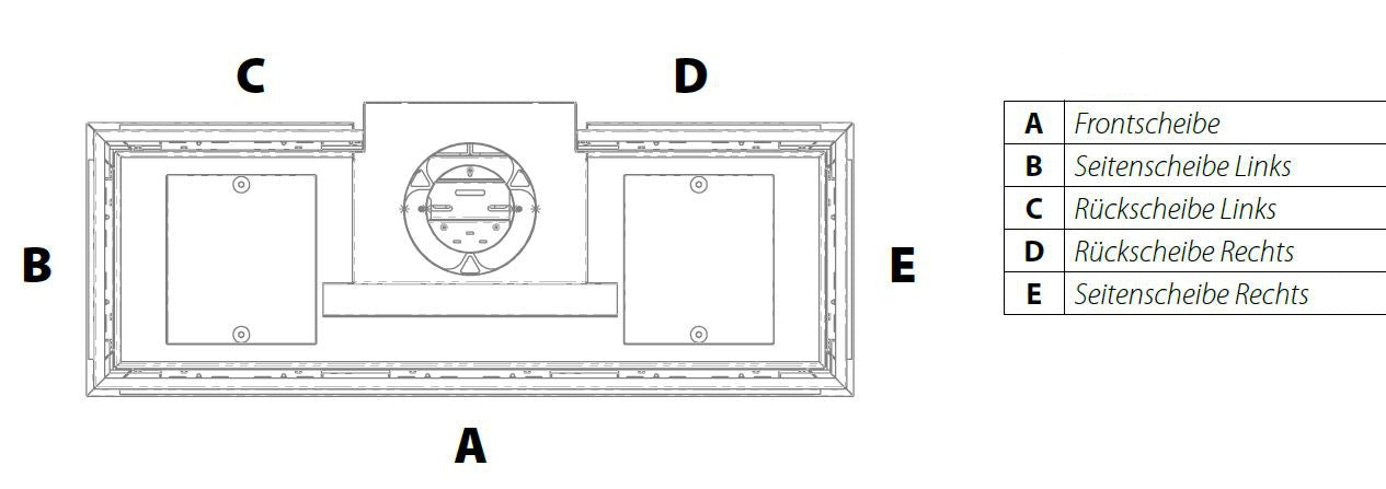 Gaskamin Wanders DANTA 1400 Scheibe