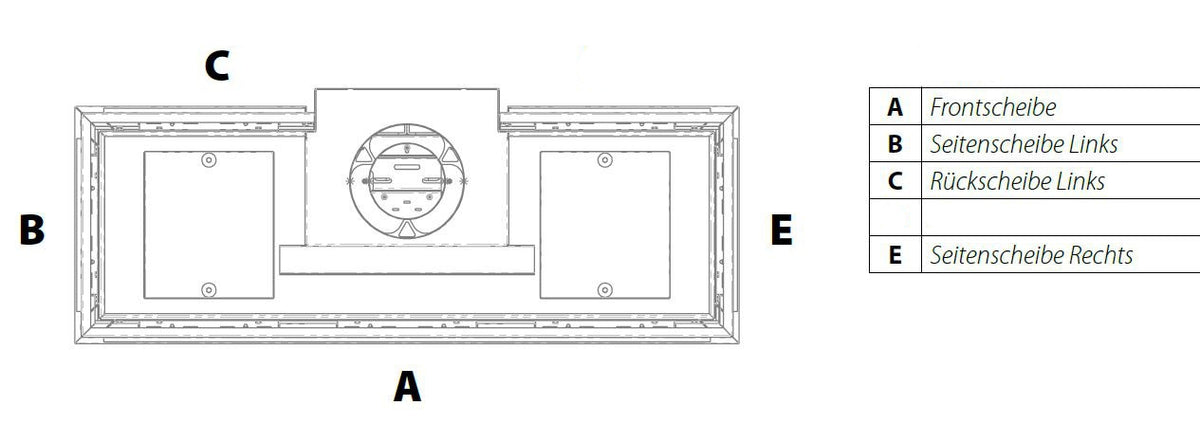 Gaskamin Wanders DANTA 1400 Scheibe