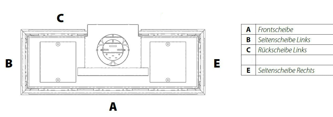 Gaskamin Wanders DANTA 1400 Scheibe