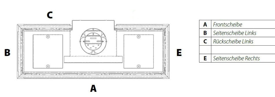 Gaskamin Wanders DANTA 1400 Scheibe