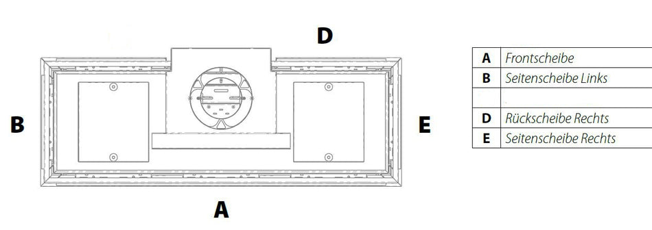 Gaskamin Wanders DANTA 1400 Scheibe