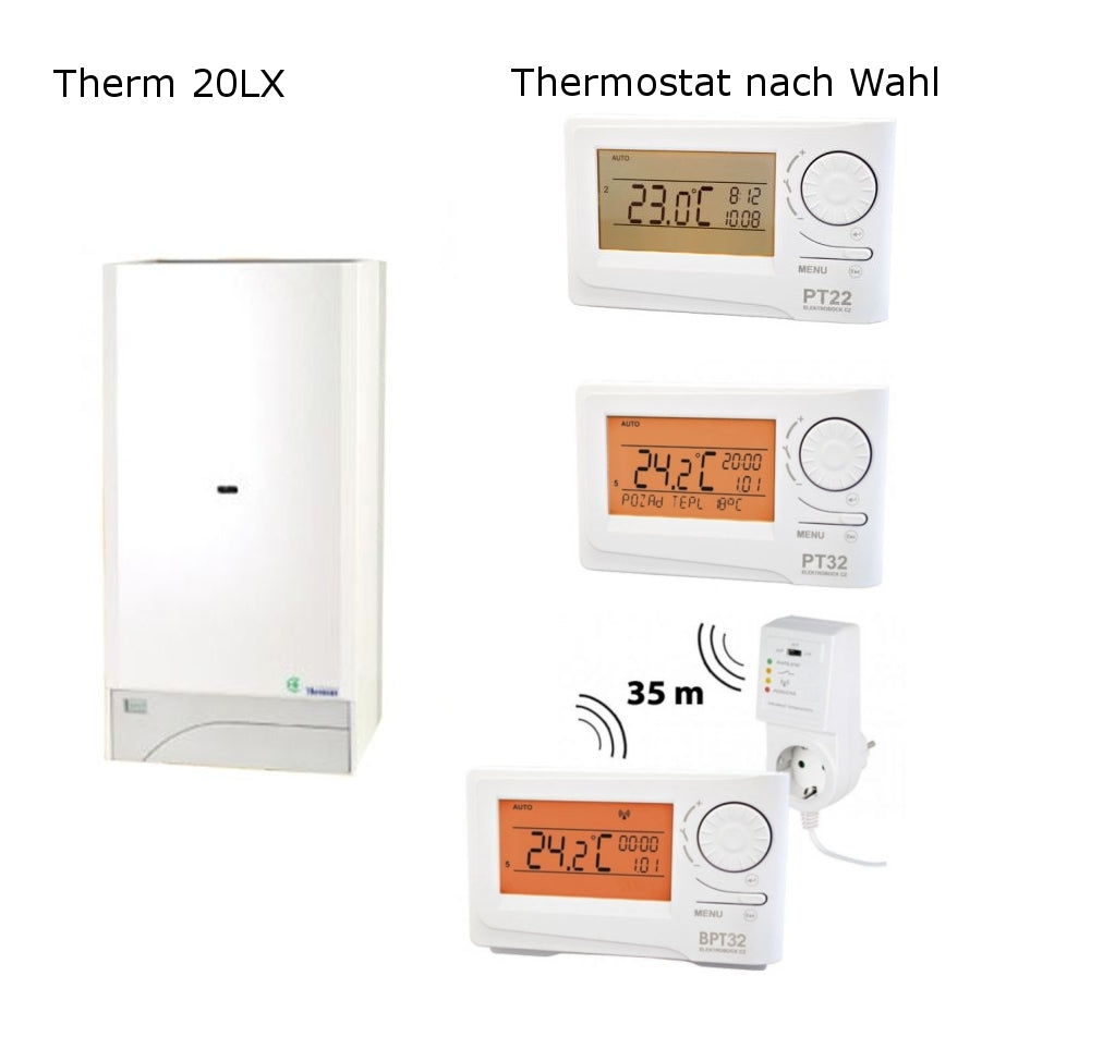 Gastherme Therm 20 LX mit 8 - 20 kW inkl. Thermostat nach Wahl