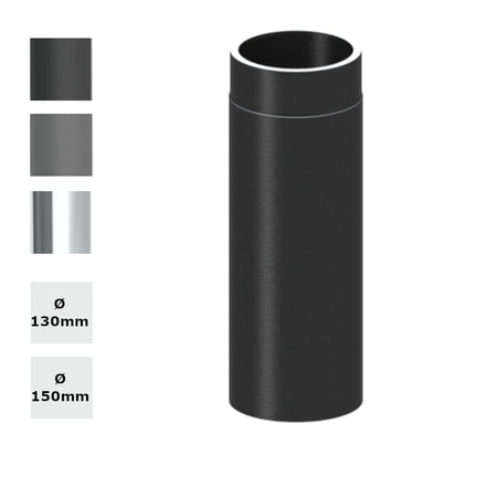 Jeremias Ofenrohr Längenelement 500 mm | schwarz