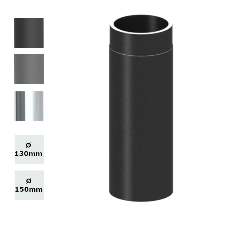 Jeremias Ofenrohr Längenelement 500 mm | schwarz