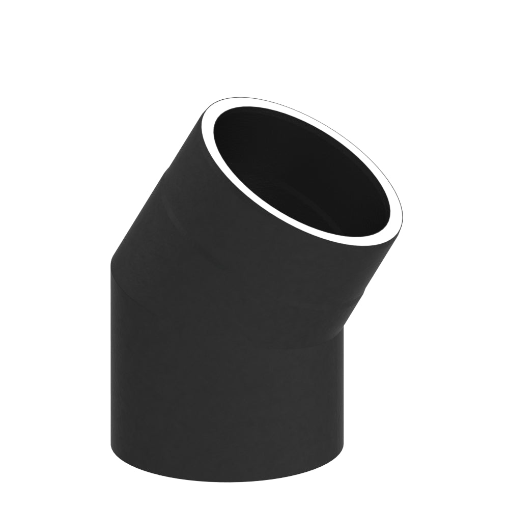 Jeremias Ofenrohr Winkel 30° ohne Tür | Schwarz