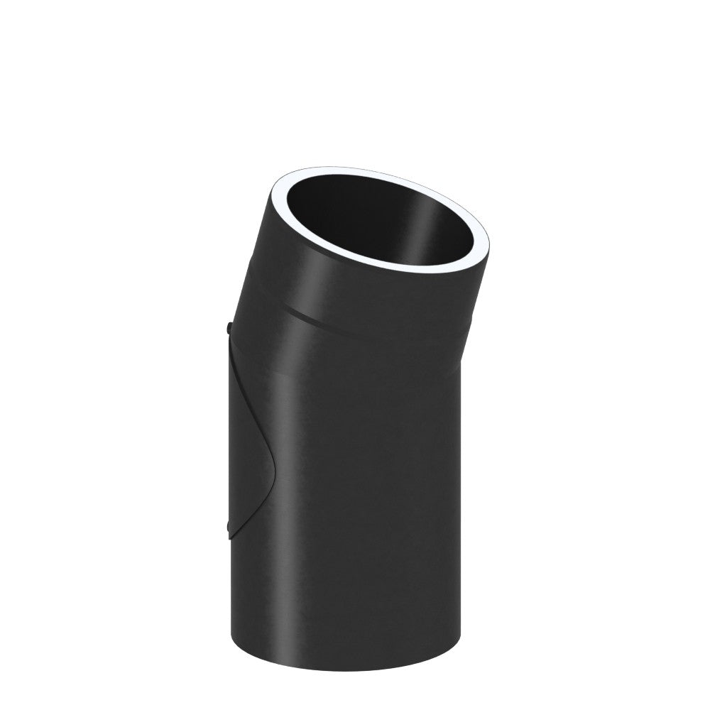 Jeremias Ofenrohr Winkel 15° mit Tür | Schwarz