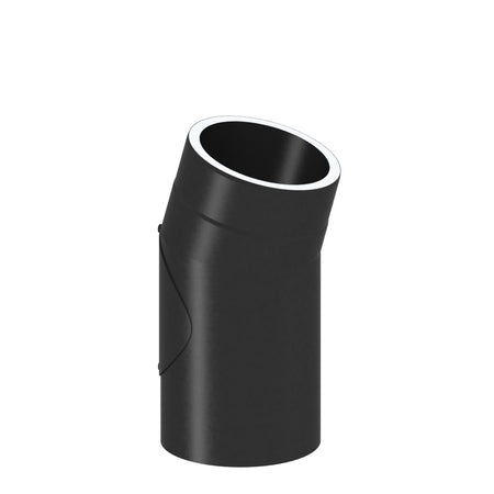 Jeremias Ofenrohr Winkel 15° mit Tür | Schwarz